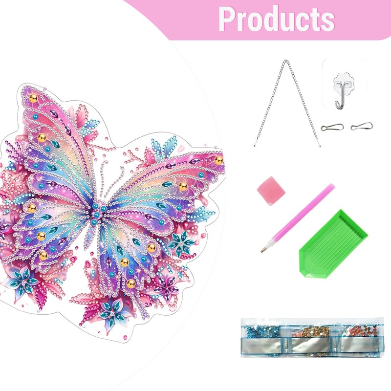 Diamond Painting Window Pictures, 3D Diamond Painting Window Pictures Pendant,