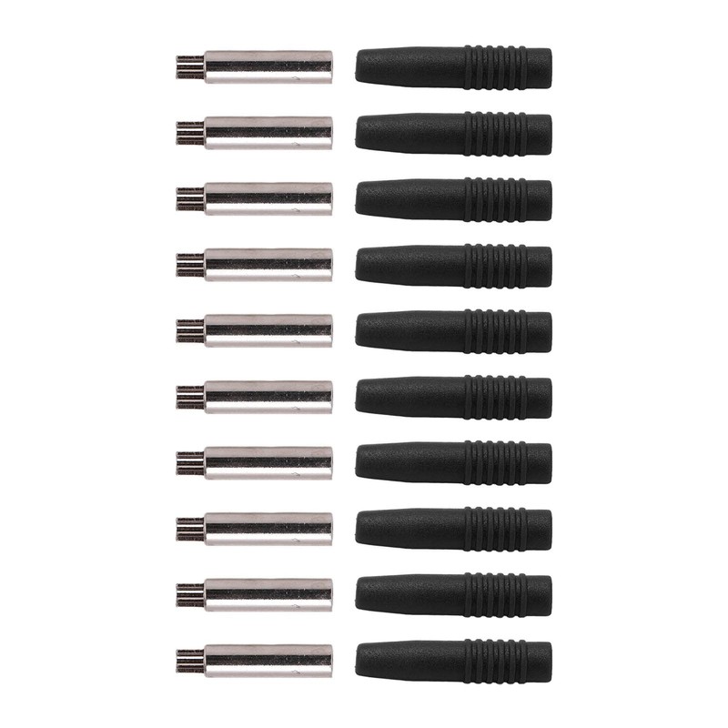 10Pcs Insulated 2mm Banana Plug Coupler Shrouded Testing Equipment (Black)
