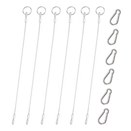 Cable Lock Wire Ropes [6 pieces] Stainless Steel Rope, Vinyl Coated Cable Wire Rope, Security Cable with Loop, Stainless Steel Cable with Loop, Security Tether Chain Link, Stainless Steel Wire Rope