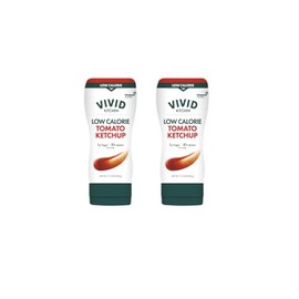 VIVID KITCHEN Low-Calorie Sauces | No Preservatives | Versatile, Easy-to-Squeeze (2 Pack, Ketchup)