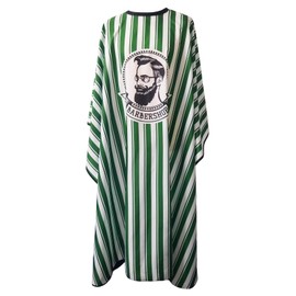 Kobe Professional Hairdressing Green Stripe Barbershop Cutting Gown - Large Water Resistant Cape