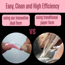 NOVO OVO Curved Stiletto Nails, Double Shapes for Poly Gel for 3D Eagle Claw Nail Extension, Hawk Curve Sculpture, Acrylic Nails, Reusable Full Cover Shapes for French Lace,