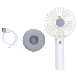 White Donut Shaped Small Fan Portable LED Night Light with Silicone Base Fan for Home Midnight