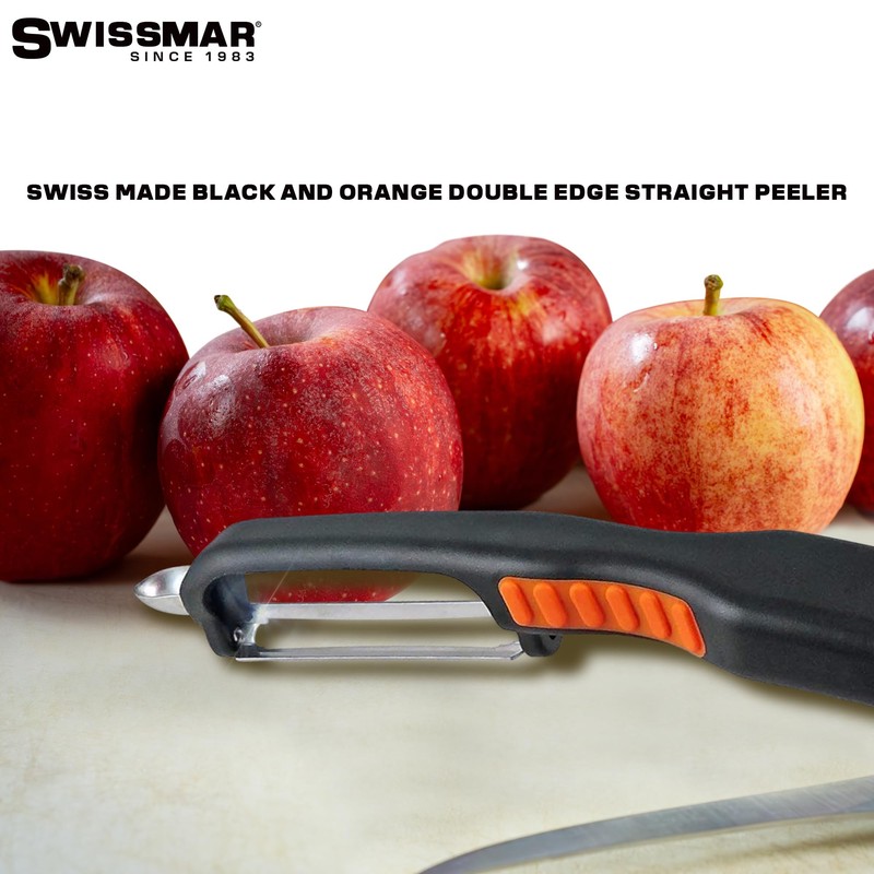 Swissmar Swiss Non-Slip Double Edge Straight Peeler - Easy-Grip Stainless