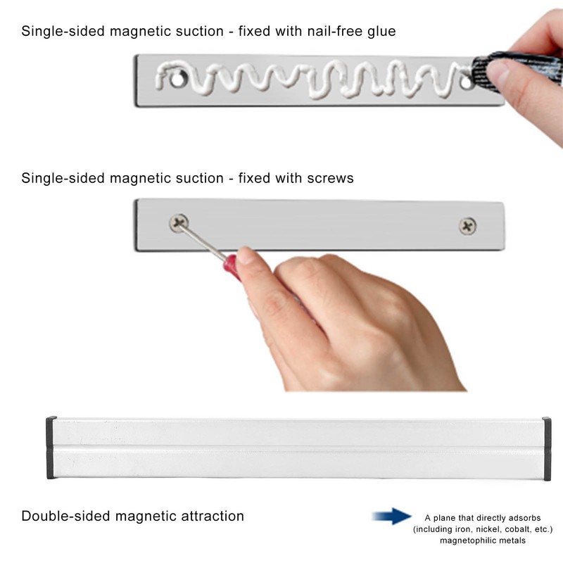 Magnetic Tool Holder 2 Sided Heavy Duty Kitchen Knives Storage