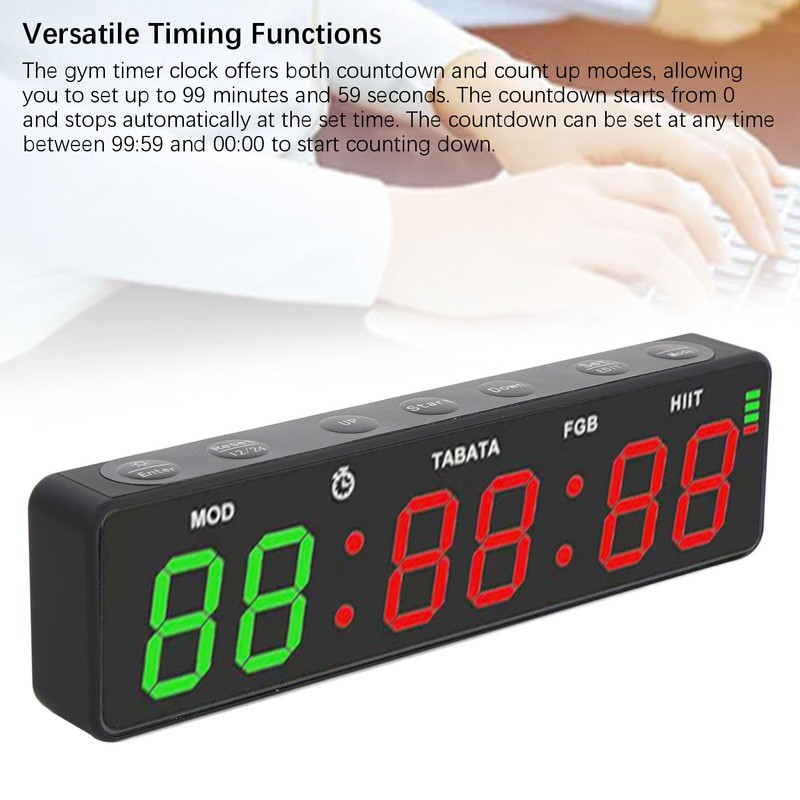 Gym Timer, Training Interval Timer, Stopwatch, Countdown, Large Digital Wall
