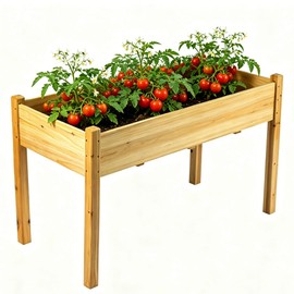 ScienGarden Premium Fir Wooden Raised Garden Bed with Four Legs for Backyard and Balcony Gardening,Suitable for Indoor and Outdoor use,49.5''×23.5''×30''
