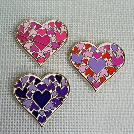 Accoutrement Designs Needle Minder Magnet Heart Red Pink Purple Accoutrement Designs Needlepoint - Mix