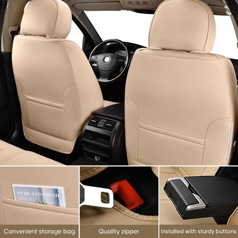 KIDYACWST Auto Car Seat Covers Accessories Front Seat Leather Cushion