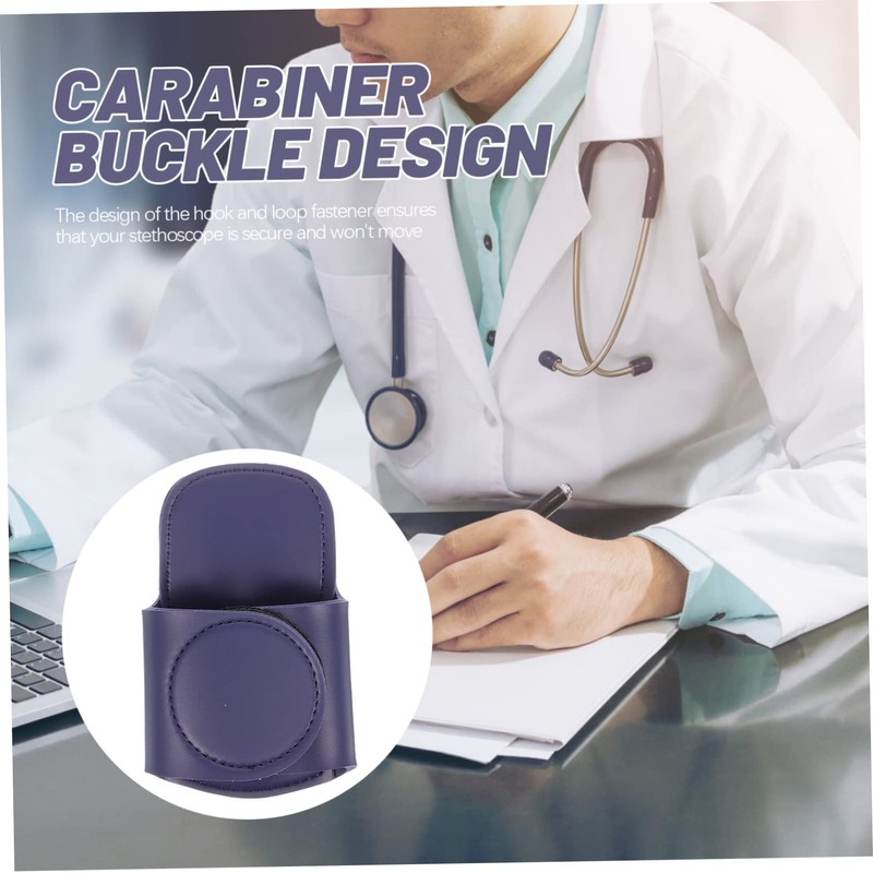 Baluue Stethoscope Holder Clip Pu Leather Stethoscope Protector for and