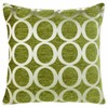 Lime Green/Cream Faux Chenille Cushion Cover Circles Design