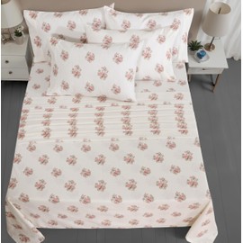 RUVANTI Flannel Sheets 6 Pcs Sheet Set - 100% Cotton King Size Sheets Set, Double Brushed Bed Sheets, Deep Pockets 16 Inches King Sheets, All Seasons Breathable, Extra Soft & Comfy, Sowear