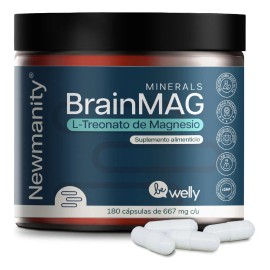 BrainMAG Treonato de Magnesio - 180 Cápsulas de Alta Absorción