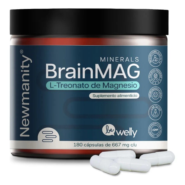 BrainMAG Treonato de Magnesio - 180 Cápsulas de Alta Absorción