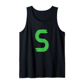 Creative Bold Green Letter S - Design Alphabet - Marker Tank Top