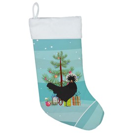 Caroline's Treasures BB9201CS Polish Poland Chicken Christmas Christmas Stocking, Teal Fireplace Hanging Stockings Christmas Season Party Decor Family Holiday Decorations