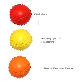 Kei Tomlison Rubber Dog Chewing Squeaky Ball Toys Fetch Play Toy for Puppy Small Medium Pets Dog Cat Pack of 3