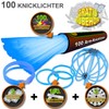 NEON FUN 100 Glow Sticks Blue Includes 100x TopFlex 2x