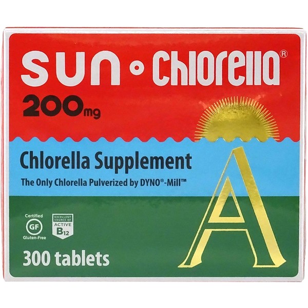 Sun Chlorella 200mg Whole Body Wellness Green Algae Superfood Supplement - Immune Defense, Gut Health, Natural Purification, Energy Boost - Chlorophyll, B12, Iron, Protein - Non-GMO - 300 Tablets
