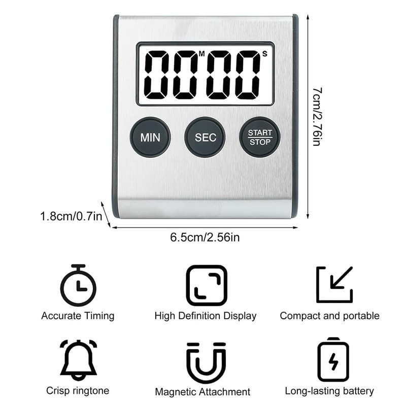 Snblzhef 2pcs Kitchen Timer Digital Timer Kitchen Timer Stopwatch Digital