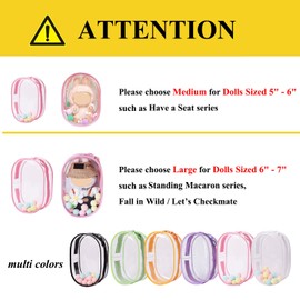 Clear Figure Display Bag with Keychain Blind Box Keychain Case Carrying Bag Keychain Pouch Charms for Collectibles