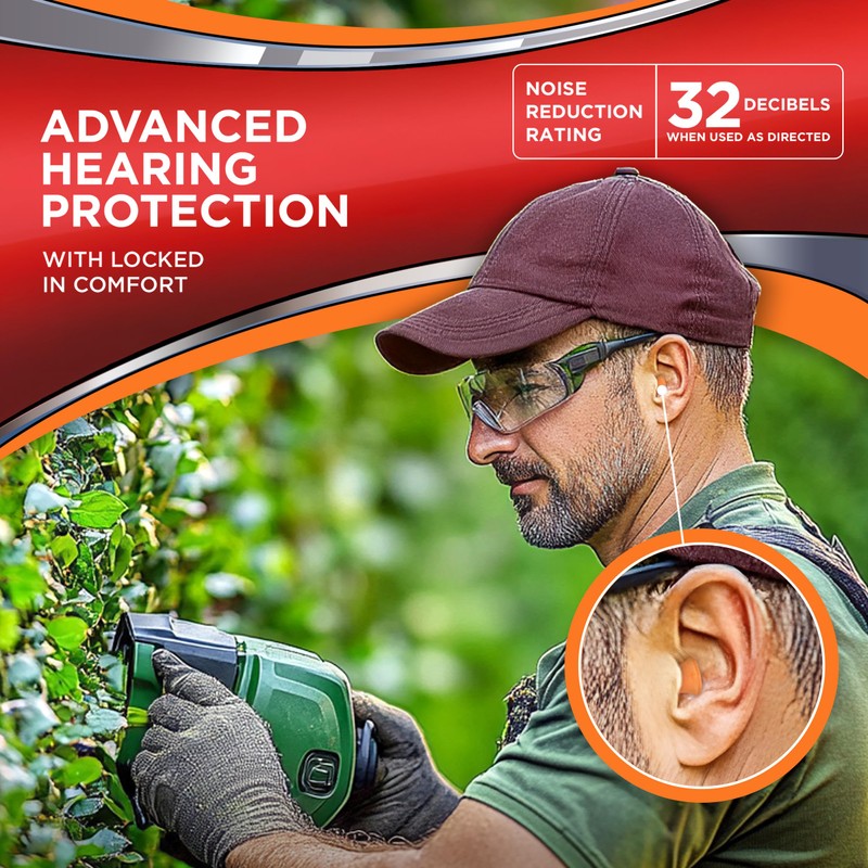 Hearos Advanced Protection Ear Plugs, Foam NRR 32, 10 Pair,