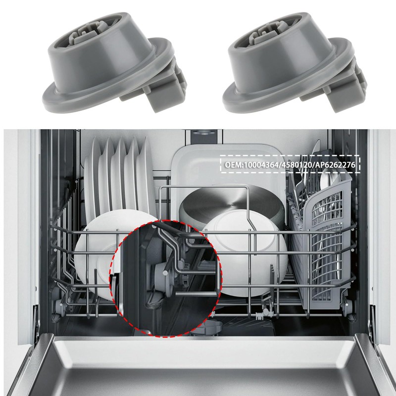 ECSiNG Pack of 8 Dishwasher Lower Basket Wheels with Axles