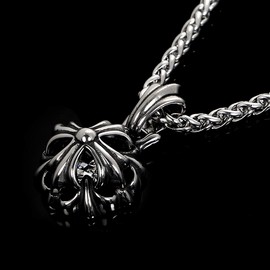 ZIYMU Zm-p-041 Necklace, Cross Crucifix Pendant, Zirconia, Stainless Steel, Women's, Silver, 2 Colors, 2 Sizes, Stainless Steel, Cubic Zirconia