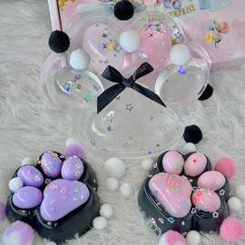 Pawfect Tail 3 Pcs Taba Squishy Cat Paw Big 5 in Squeeze Toys, Large Transparent Cat Paw Squishy Toys Pack, Squeeze Toy for Chill and Stress Relief, Birthday Gift Present, Squeeze Toys for Adults