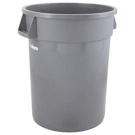 Winco PTC-10G Round Trash Can, 10 Gallon, Plastic, Gray