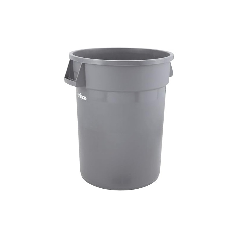 Winco PTC-10G Round Trash Can, 10 Gallon, Plastic, Gray