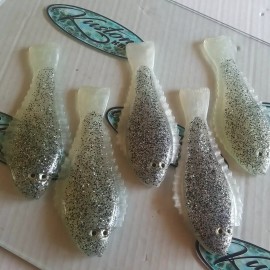 Kustom Kraft   Kustom Kraft BADDAB Soft Plastic 7" Sanddab S & P Pearl Lingcod Lure Bait 5 Pk