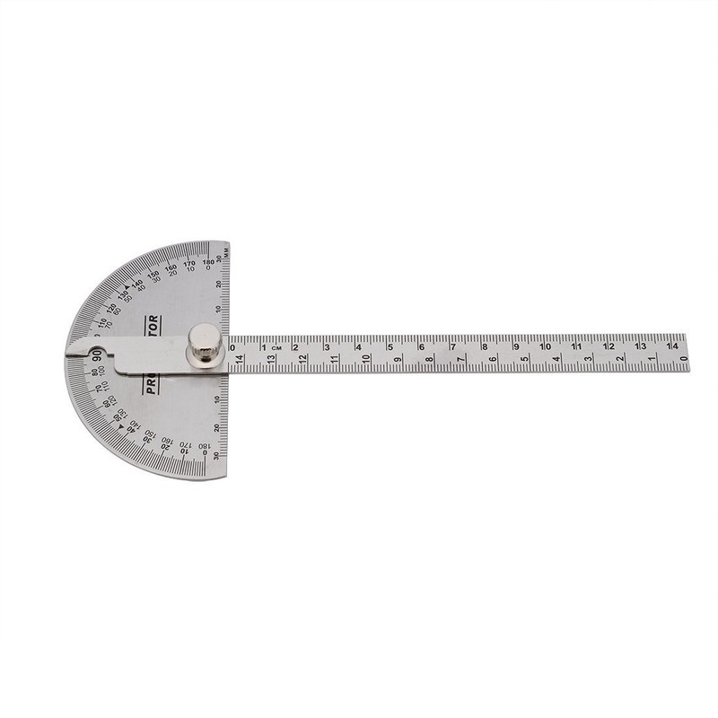 Stainless Steel Protractor 180 Degrees Angle Ruler Finder 140mm Metric