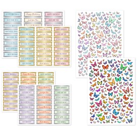 Katy Sue Die Cut Birthday Banners & Butterflies Set for Card Making Supplies. Contains 96 Foiled Pastel Birthday Banners & 332 Double-Sided Colourful Die Cut Butterflies