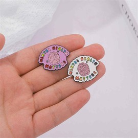 3PCs Brain Mental Health Matters Brooch Body Organ Badge Self-Care Enamel Lapel Pin Creative Metal Denim Hat Badge for Friends Kids