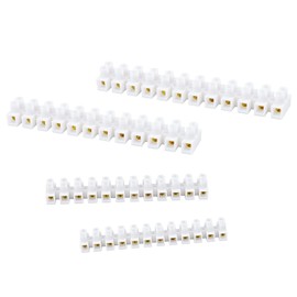 Clear Electrical Terminal Blocks 3A 15A Dual Row 12 Position Wire Connector Screw Terminal Block, Flathead, Easy Attachment Holes, Multiple Outlet Connect Design, Cuttable (1 Pack 4 Block Terminals)