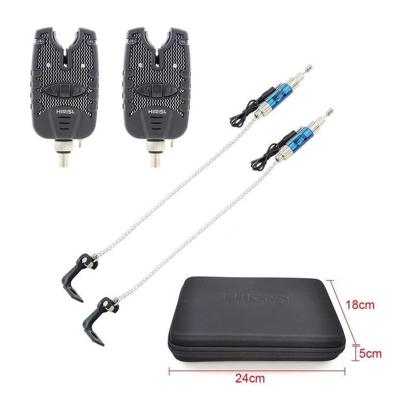 Hirisi Tackle Fishing Bite Alarms and LED Swinger Set Blue