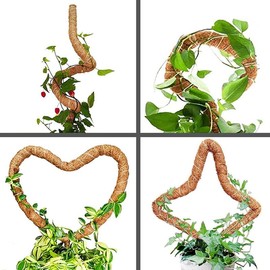 2 Pack 28 Inch Moss Pole, Bendable Moss Pole for Plants Monstera, Moss Poles for Climbing Plants Indoor, Handmade Coco Coir Plant Pole Sticks Support Stakes for Potted Plants