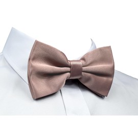 trilece Mens Solid Color Formal Pre Tied Bow Ties and Pocket Square Sets - Mens Bowties Bow Tie Sets (Rose Gold Set)