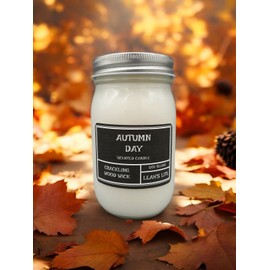 Leah's Lite Wood wick * AUTUMN DAY BBW TYPE * 16oz BBW TYPE scented Leah's Lite Candle