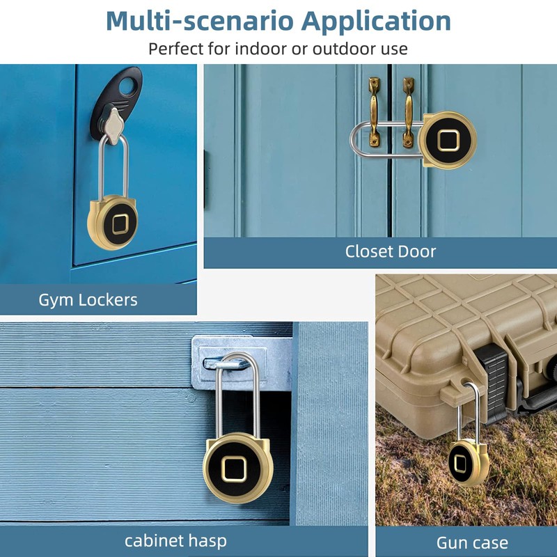 Dhiedas Fingerprint Padlock - Locker Lock Combination Lock with Fingerprint