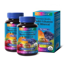 Holidays Multivitamin & Mineral for Men 90 tablets, 2 bottles (6 month supply) / 홀리데이즈 멀티비타민&미네랄 포맨 90정 2병 (6개월분)