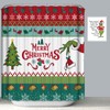 ZCHOMI Merry Christmas Grinch Shower Curtain Xmas Tree Santa Hat