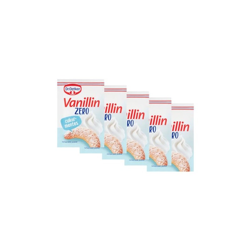 Dr. Oetker Vanillin Zero Sugar-Free Vanilla Flavouring, 8 g, 5-Pack