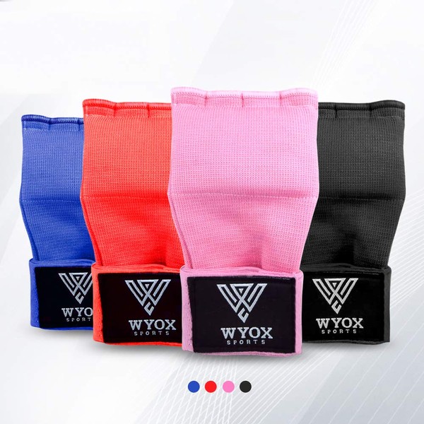 WYOX Boxing Hand Wraps Gel Knuckle Padded Inner Elastic Quick Wraps Fist Protection Boxing Gloves for Women Men Wrist Wrap MMA Muay Thai Training Handwraps (Pink, L-XL)