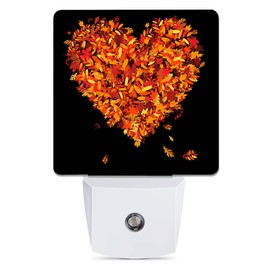 Jopowide Autumn Art Hearts Night Light Plug in Wall Lamp Smart Dusk to Dawn Sensor for Home Decorative, Kids Room Bedroom Bathroom Kitchen Hallway Gifts