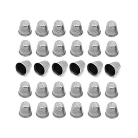 LGEGE 30PCs Silver Toned Vintage DIY Crafts Metal Sewing Thimbles, Sewing Thimble (Size (Approx):19mm x 18mm)