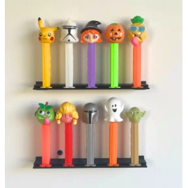 Pez Dispenser Floating Wall Display Stand, Holds 5 Collectible Footed Pez