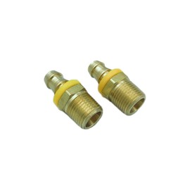 GaoLing 2 pcs Brass Push-On Hose Fitting, Connector, 1/2" Barb x 1/4" Male Pipe