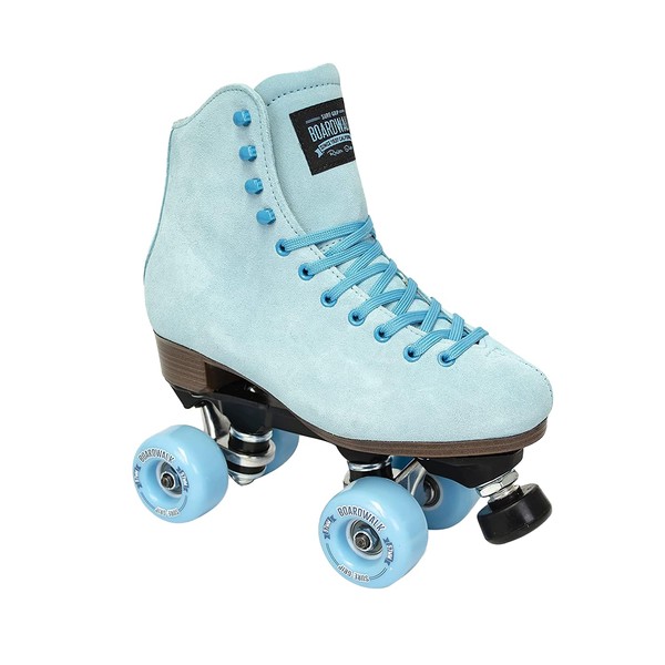 Sure-Grip Boardwalk Unisex Outdoor Roller Skates Material of Leather, Rubber, Suede & Aluminum Trucks | Comfortable, Extra Long Laces - Suitable for Beginners (Sea Breeze Color)